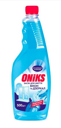 Засіб для миття вікон та дзеркал Oniks морська свіжість запаска 500 г